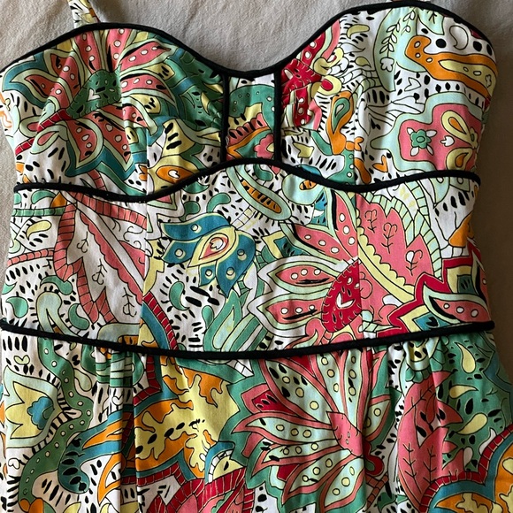 Nanette Lepore structured sundress with psychedelic paisley print. Size US 2. - Picture 3 of 5